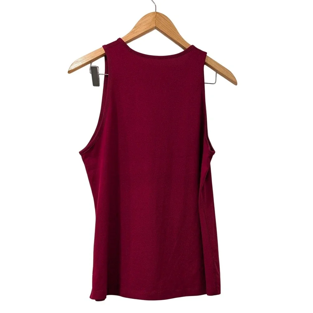 Nike‎ Women Burgundy Sleeveless Athletic Tank Top Swoosh Logo - Medium